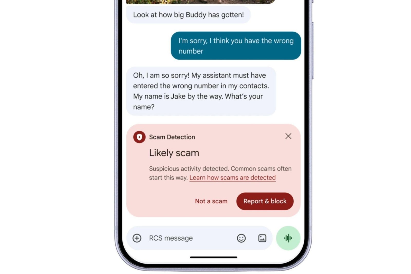 Ancroid scam detection features in Google Messages