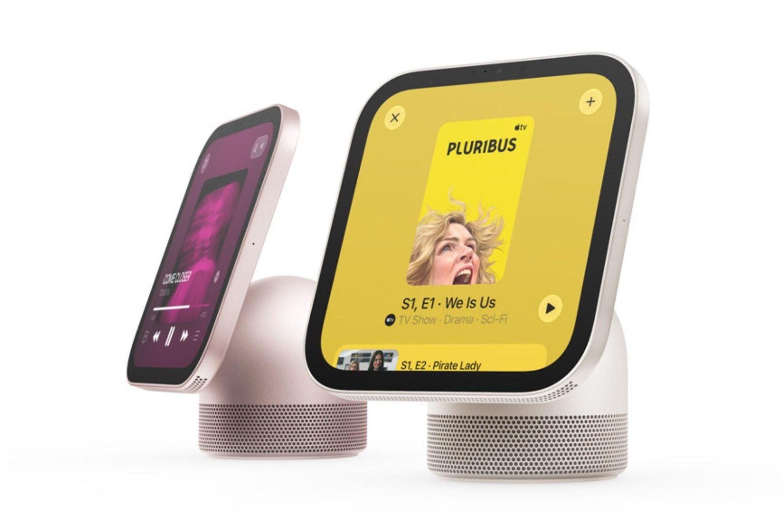 Two Apple HomeView’s, with one displaying Apple TV.