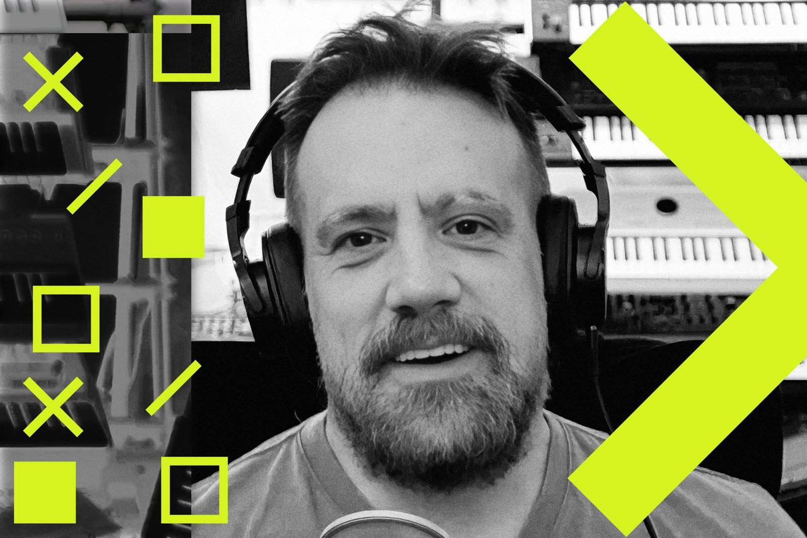 A photo illustration of musician and YouTuber Benn Jordan.