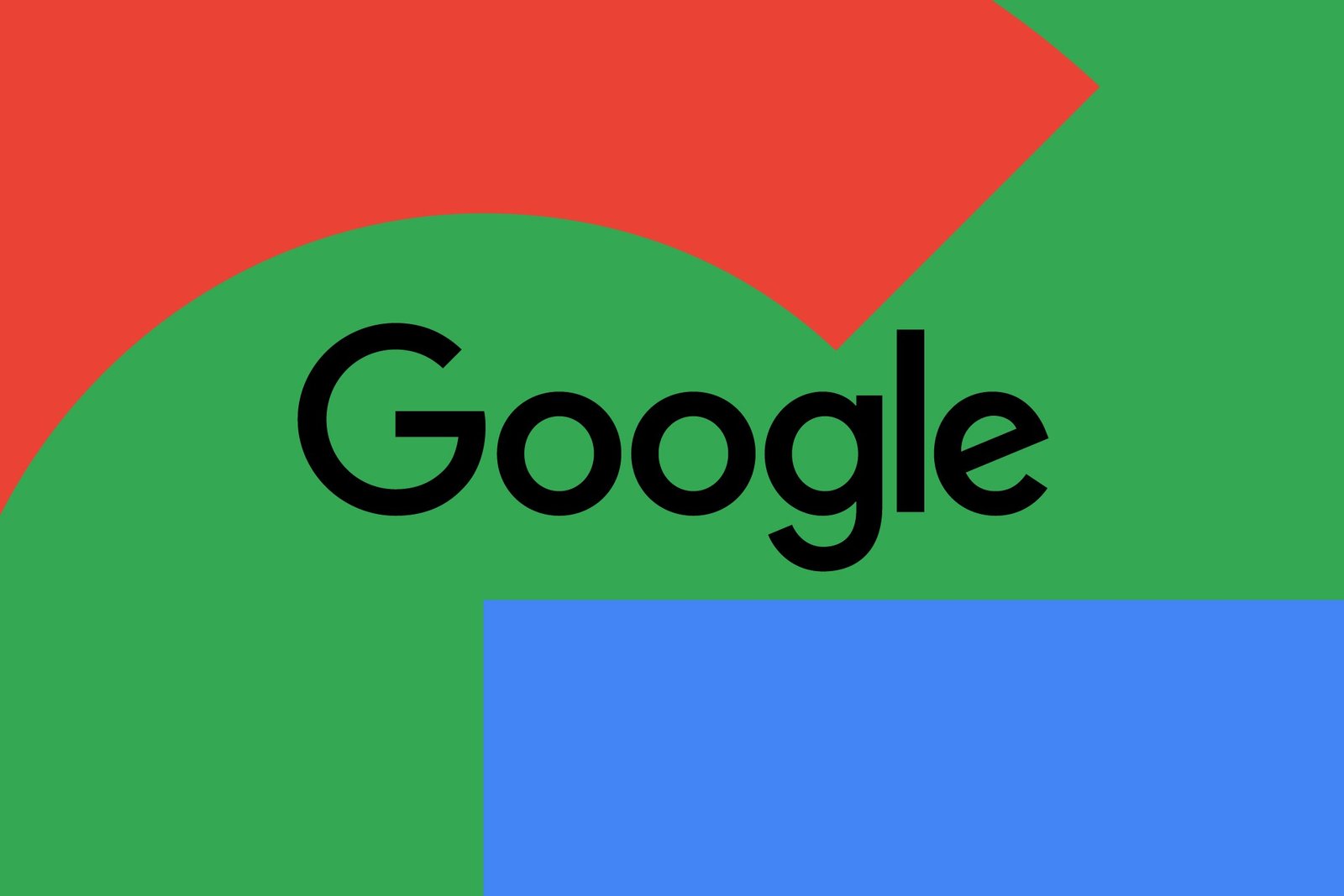 An image of Google’s logo on a red, blue, and green background