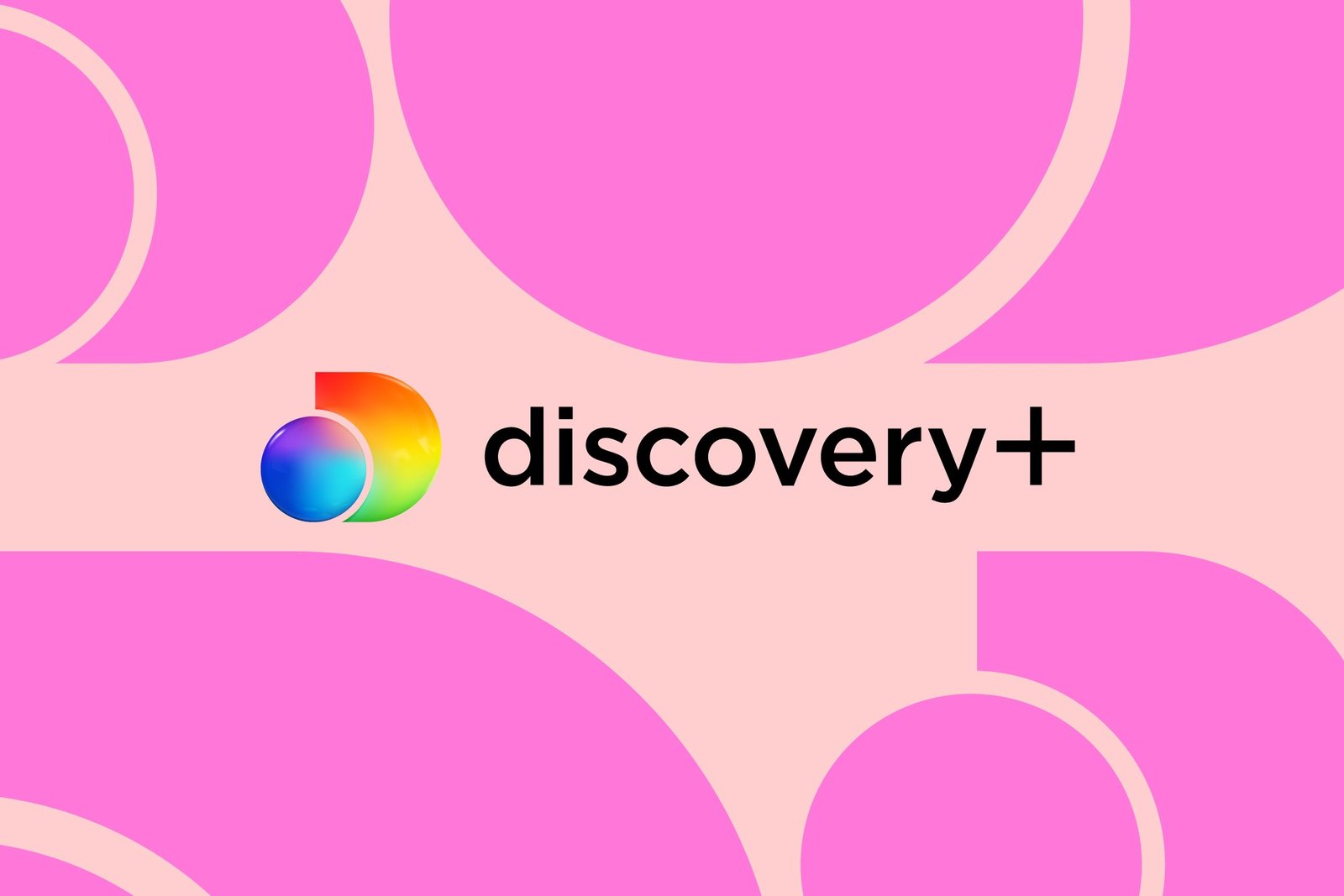 Vector collage of the Discovery Plus logo.