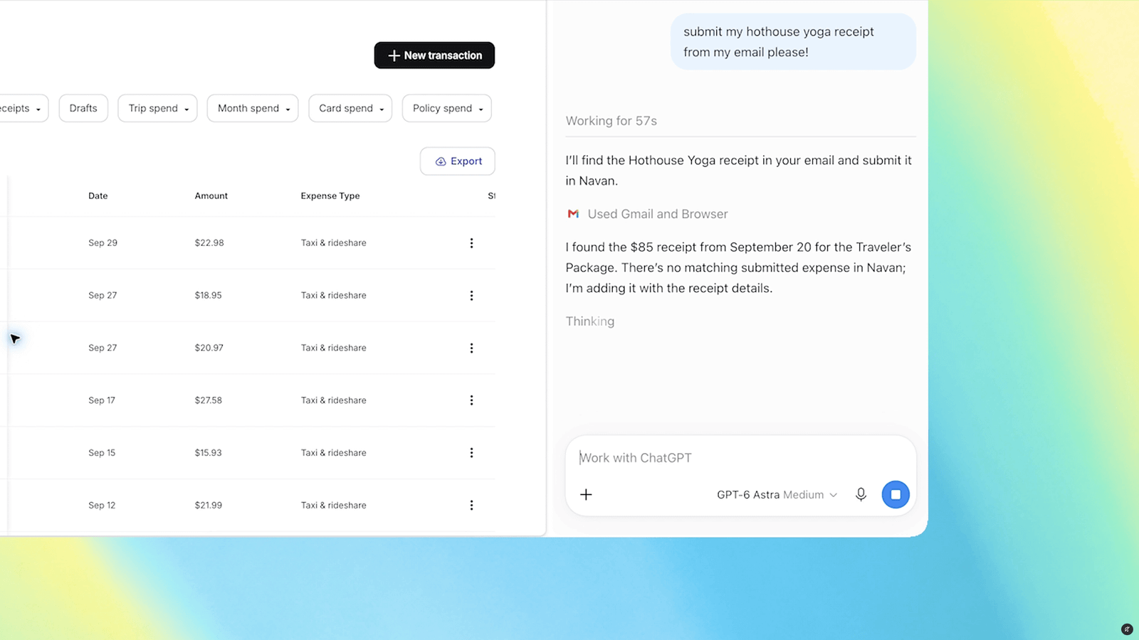 A promotional screenshot of a ChatGPT sidebar running in Google Chrome