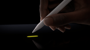 A screenshot of the Apple Pencil Pro taken from Apple’s Let Loose iPad presentation.