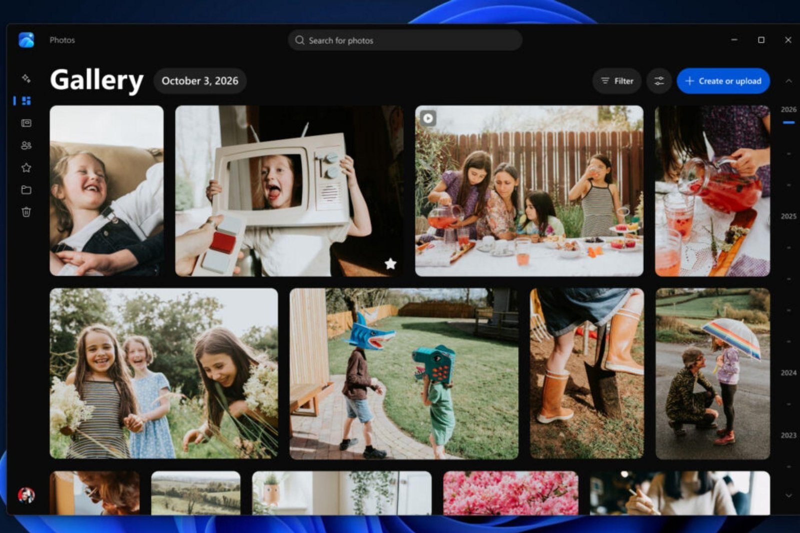 The updated Photos app for Windows 11.