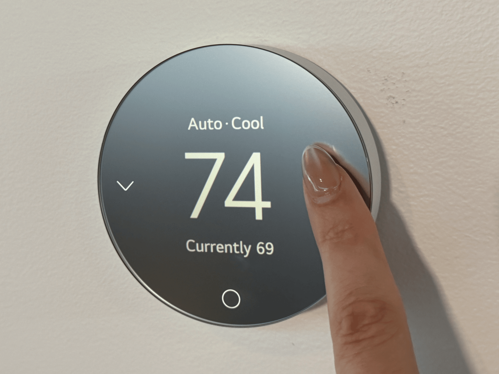 A photo of Apple and LG’s smart thermostat