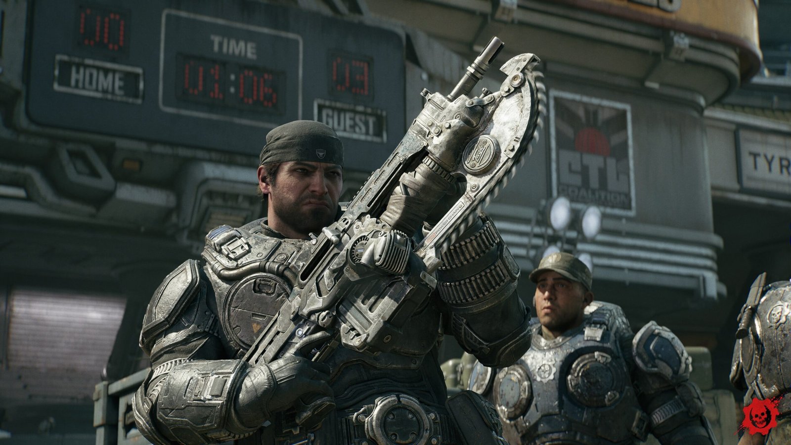 A screenshot from the video game Gears of War: E-Day.