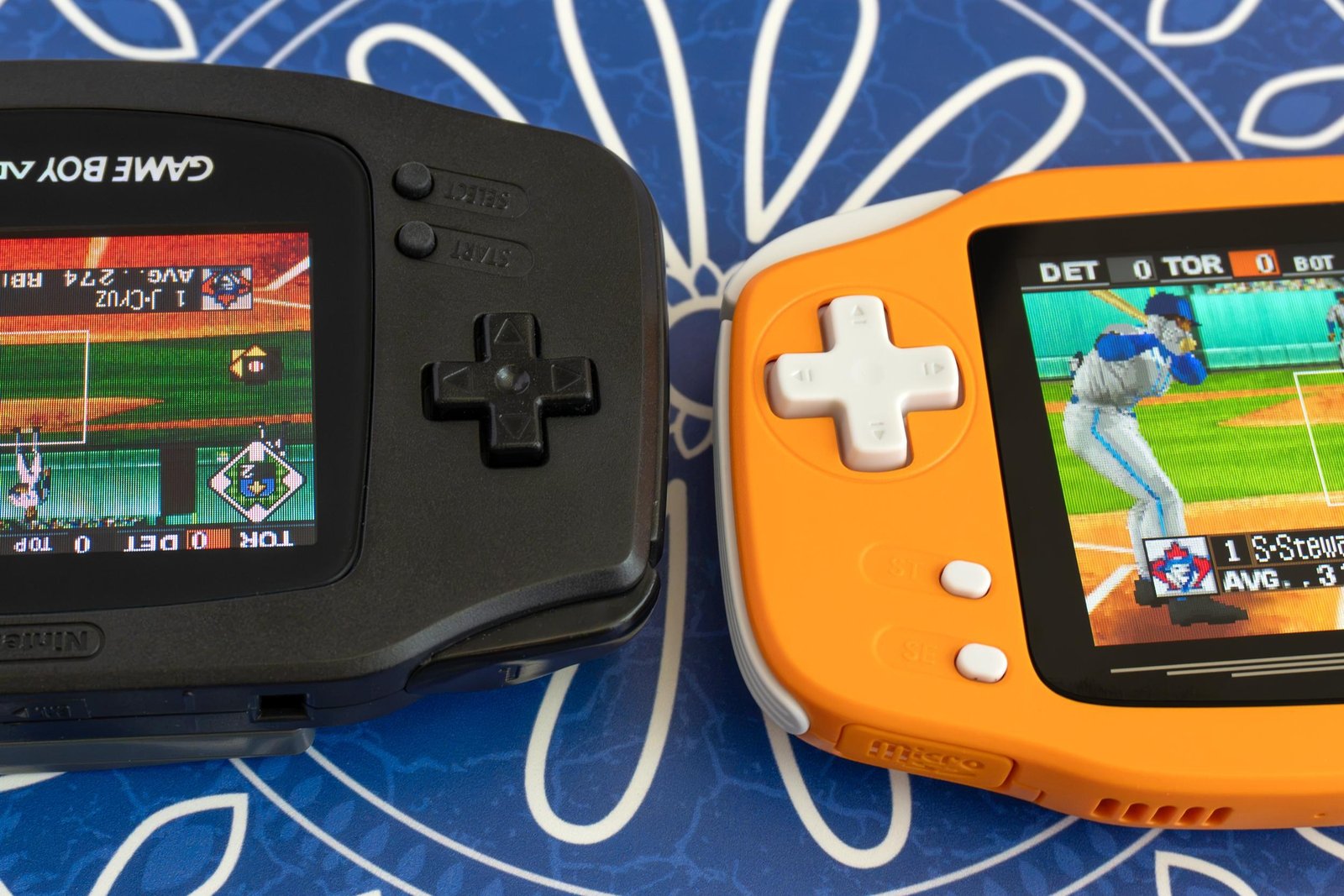A close-up of the Ayaneo Konkr Pocket Advance’s larger D-pad next to a Game Boy Advance. A close-up of the Ayaneo Konkr Pocket Advance’s larger D-pad next to a Game Boy Advance.