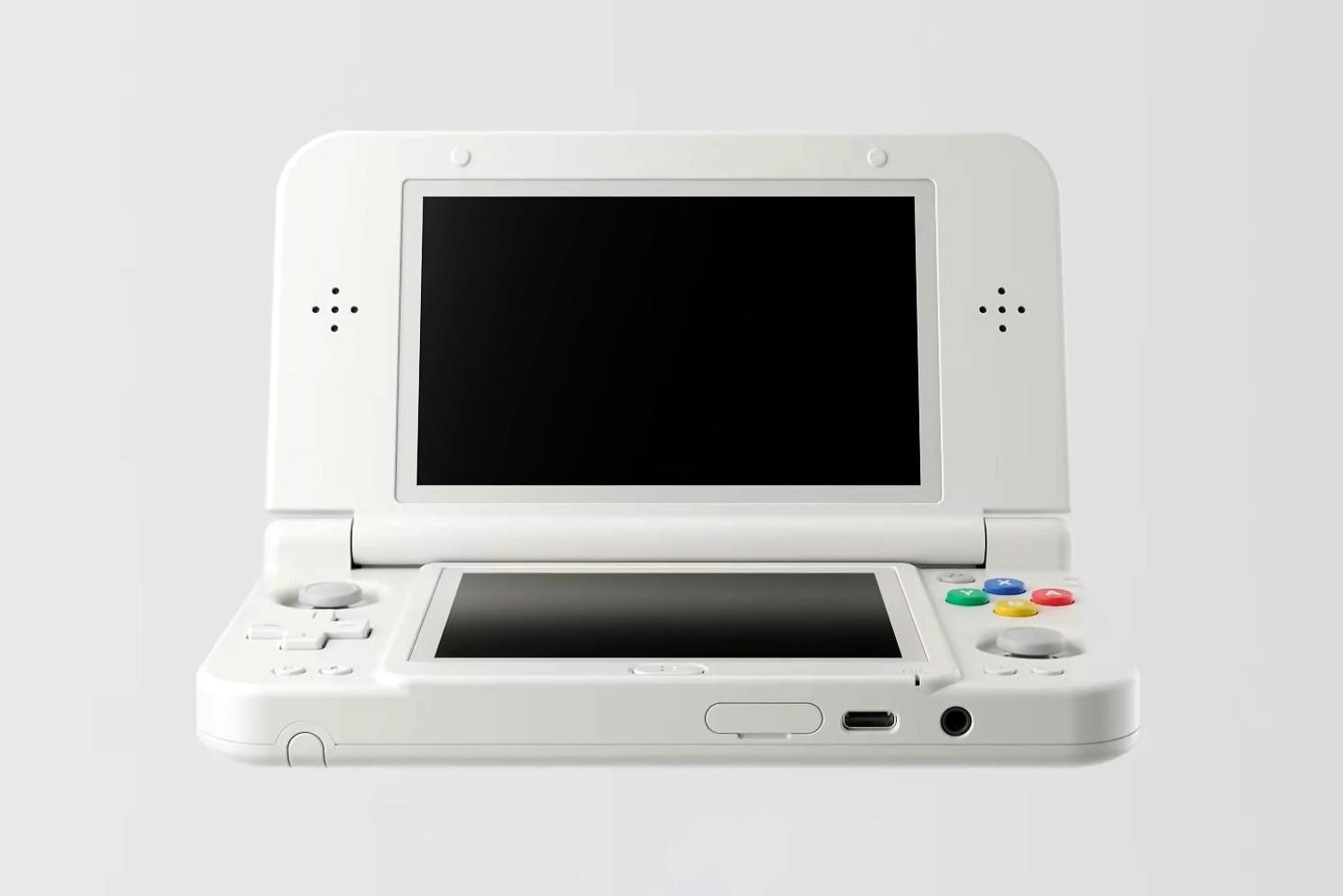 The Anbernic RG DDS handheld pictured in white.