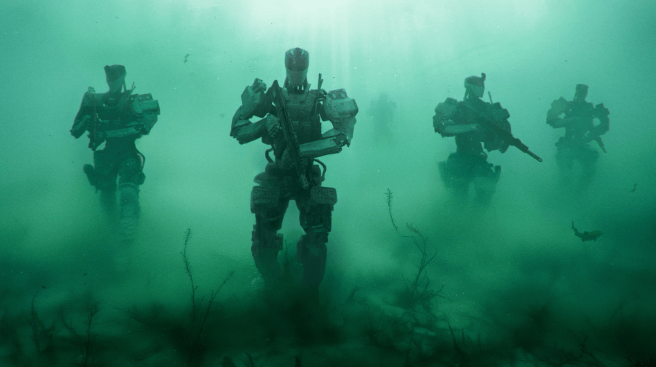 Concept art of solider robots.