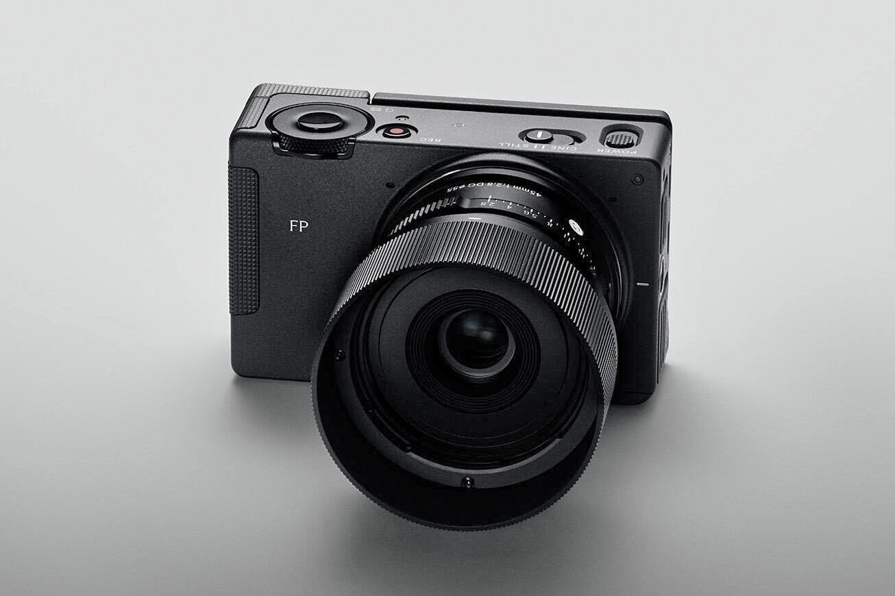 The front of the Sigma FP2 camera on a neutral gradient surface.